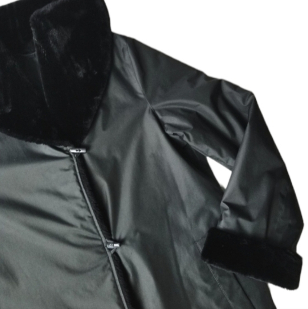 ENSIGN COLLECTION Black Coat w/ Faux Fur Dress Coat!